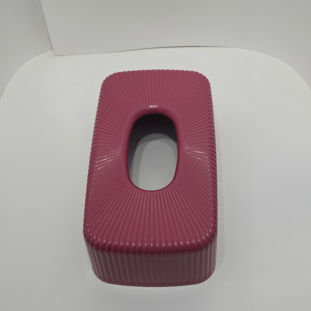 Wild Plum Ribbed Tissue Box Cover Magenta Retro Art Deco Vintage